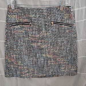 Loft Multicolor Tweed Skirt